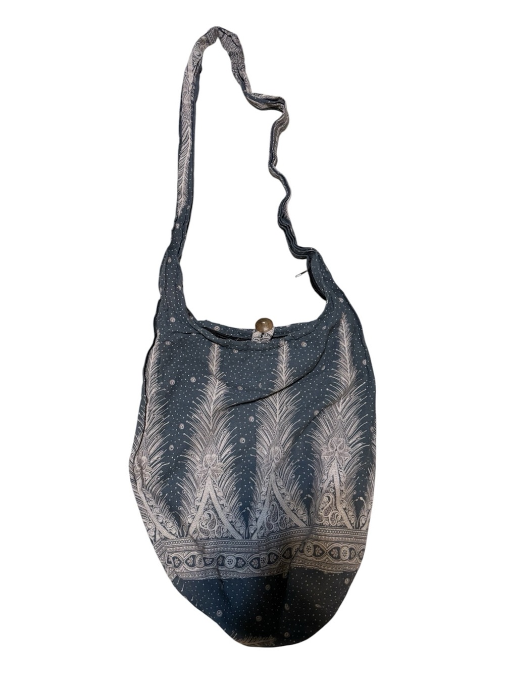 Boho Patterned Crossbody Bag in Blue. With inside zipper pocket
